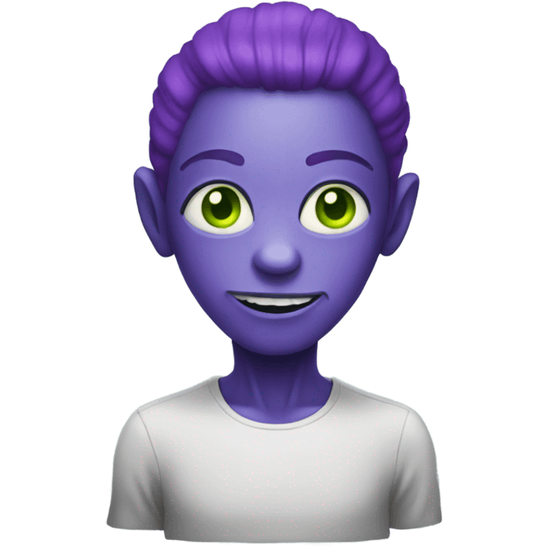 alien wit purple hair emoji