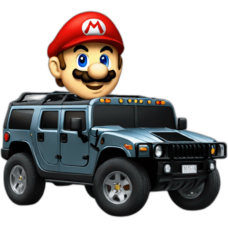 Mario on a Hummer h1 emoji