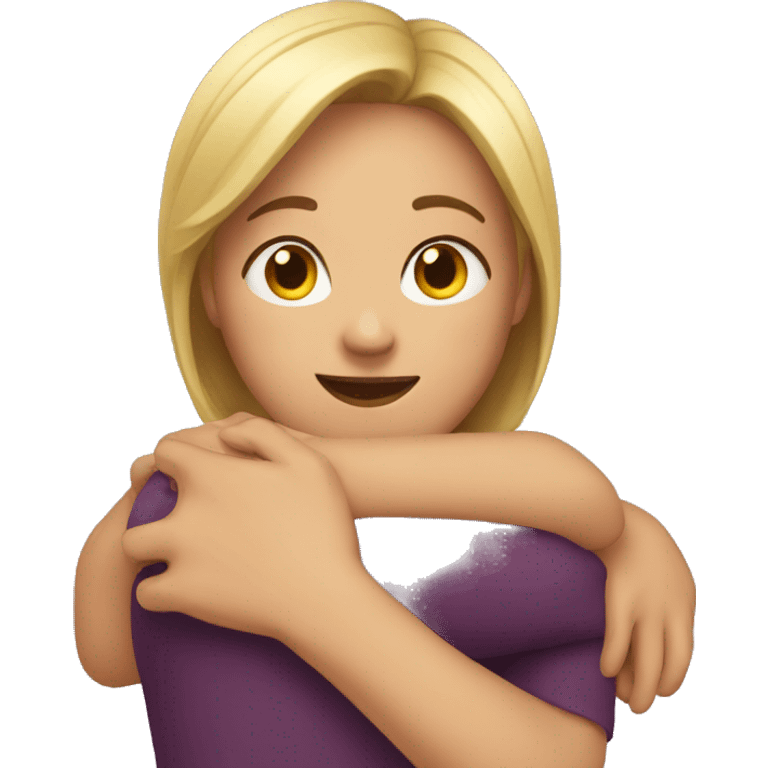 Woman hugging  emoji