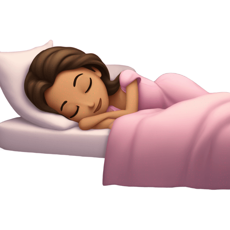 Sleeping brunette beauty princess Disney, bed emoji