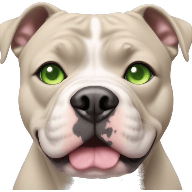 american bully lilac girl with green eyes emoji