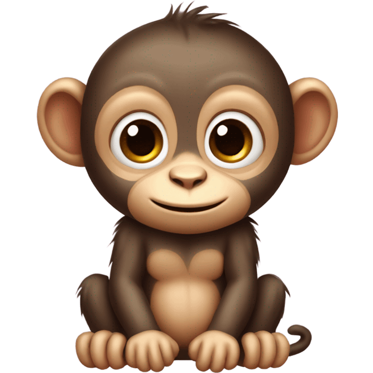 cute baby monkey with a bow on the side emoji