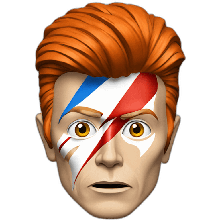 A TOK emoji of david bowie aladdin sane, grey background emoji