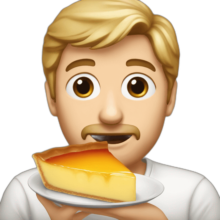 François Holland eating a flan emoji