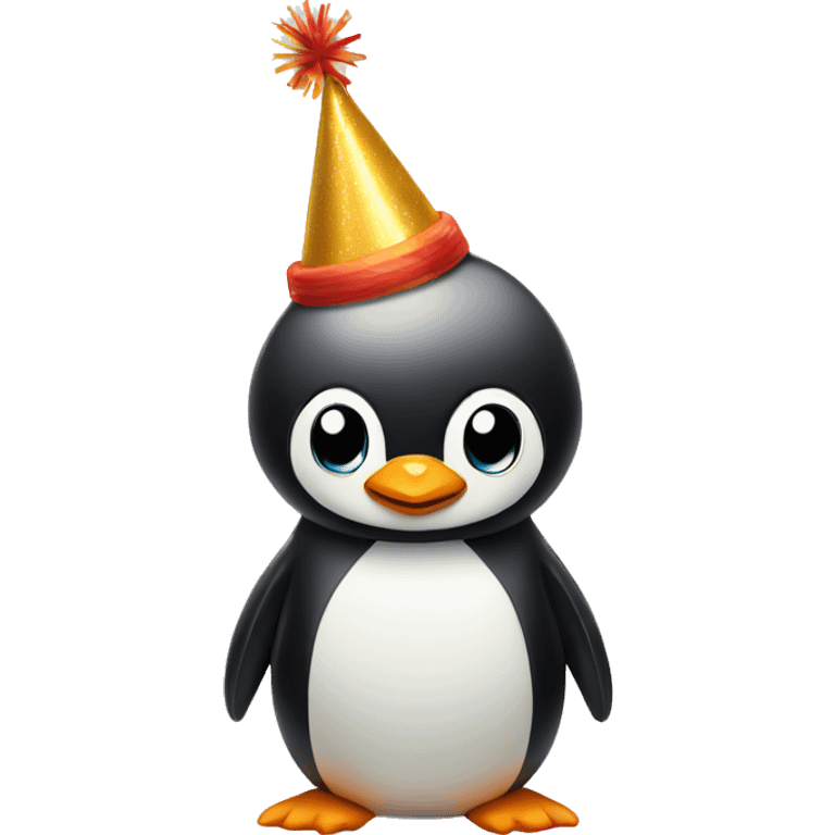 Penguin with party hat emoji