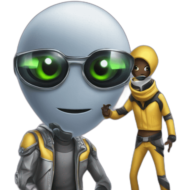 Undercover Aliens as djay and singer in a music group emoji