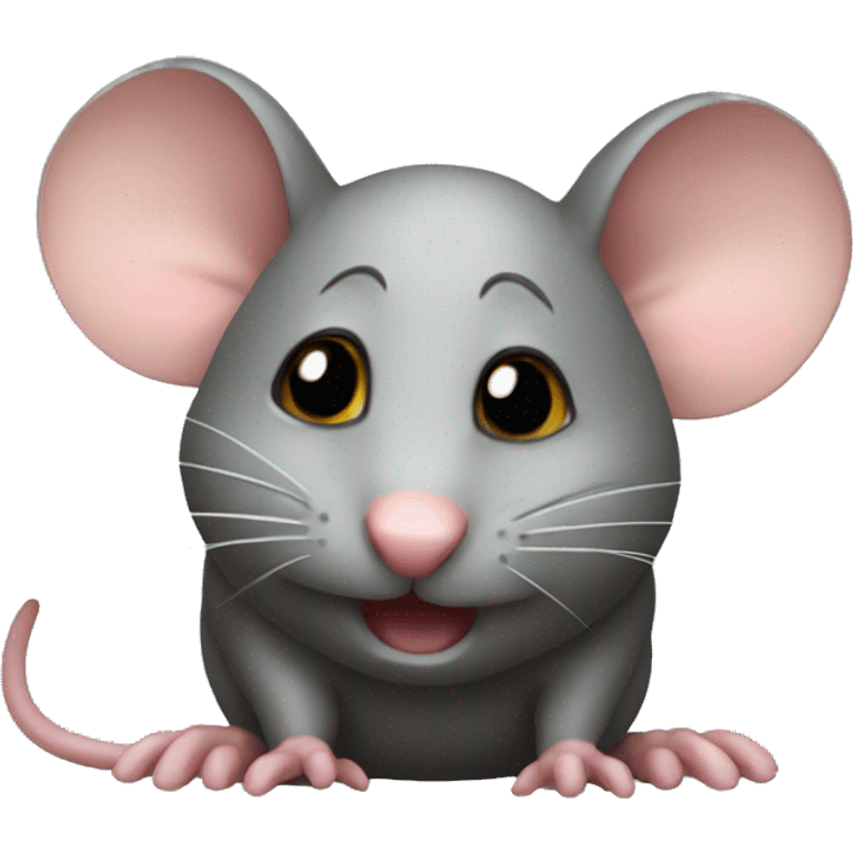 A little mouse that is dirty emoji