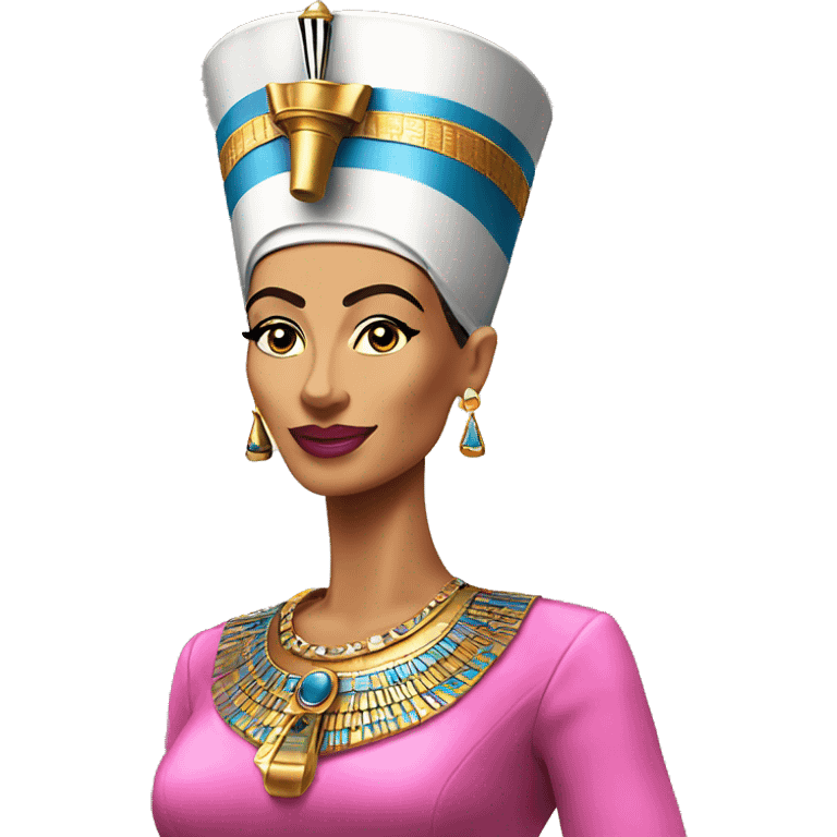 Queen Nefertiti having fun in a pink outfit emoji