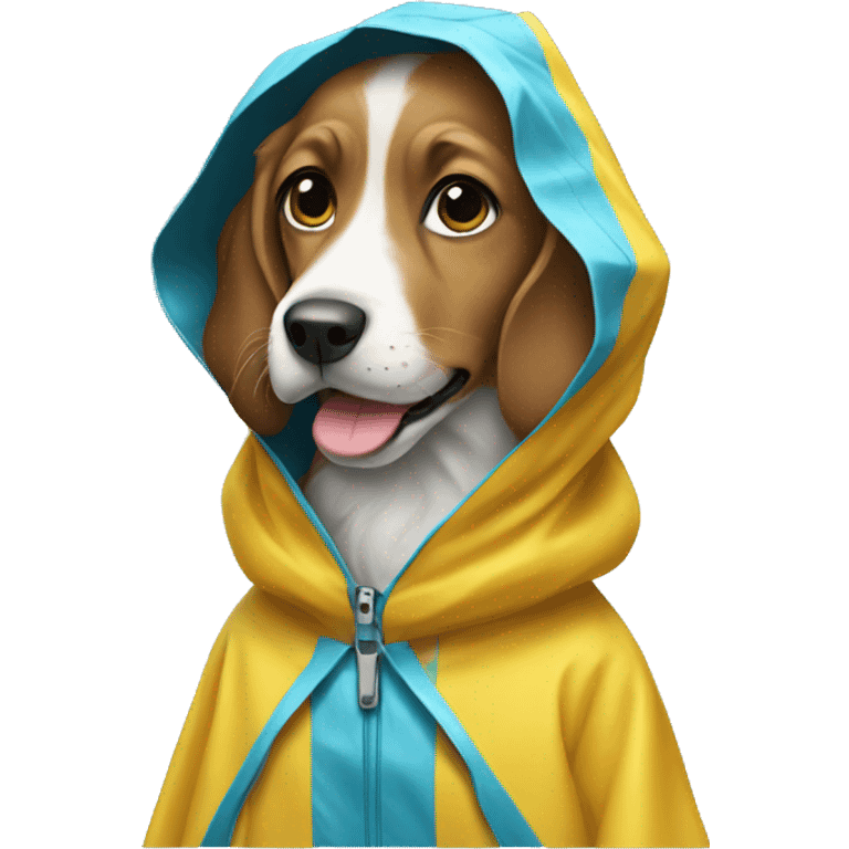 Dog wearing a raincoat  emoji