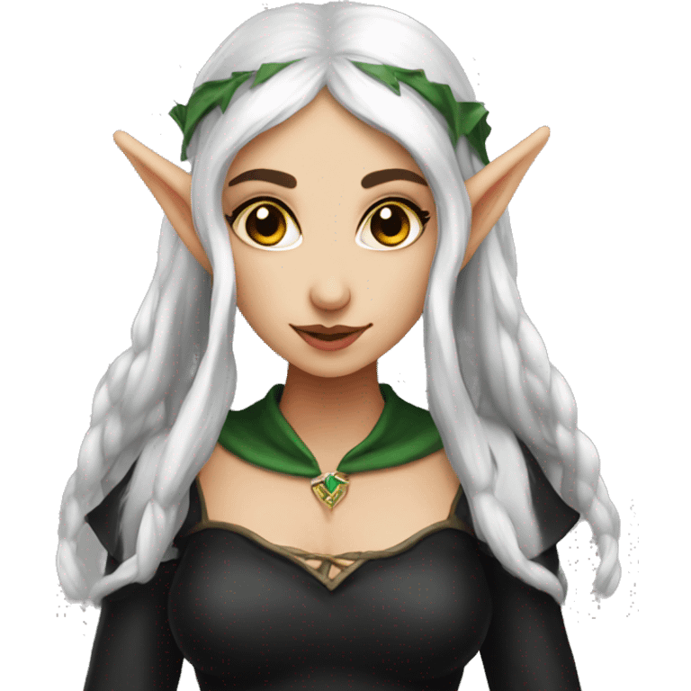 female elf fantasy black dress emoji