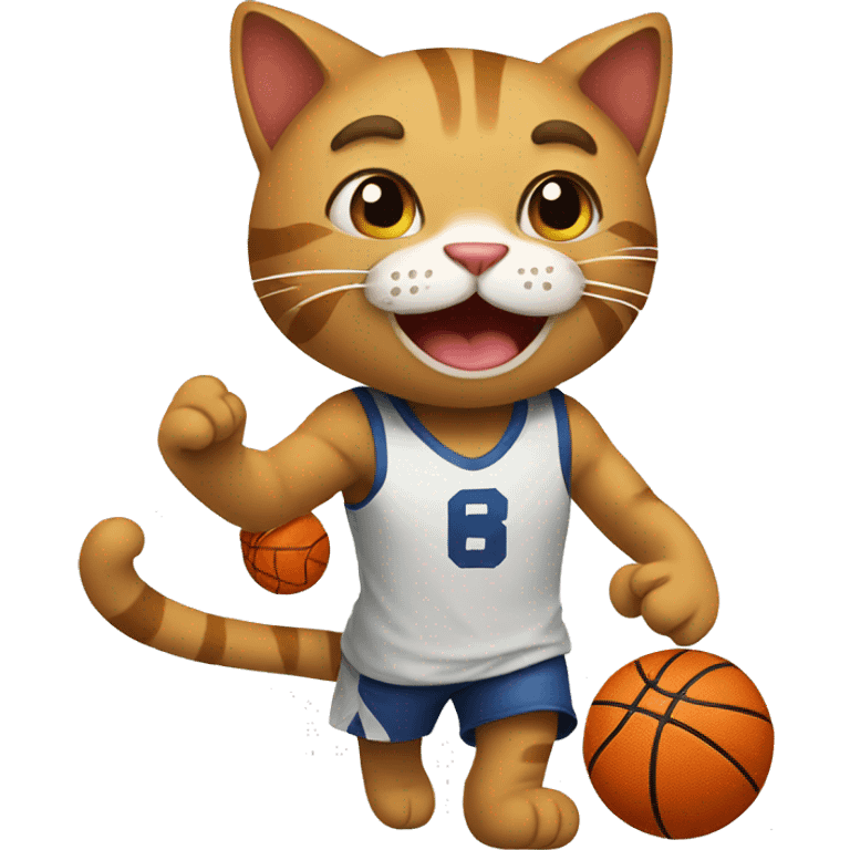 Cat playing basketball emoji