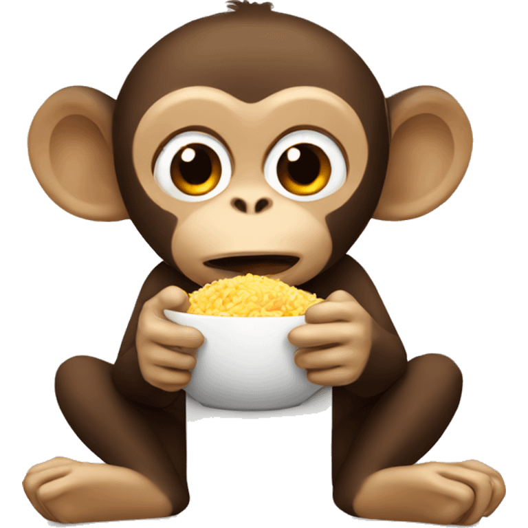 Monkey eating rice emoji