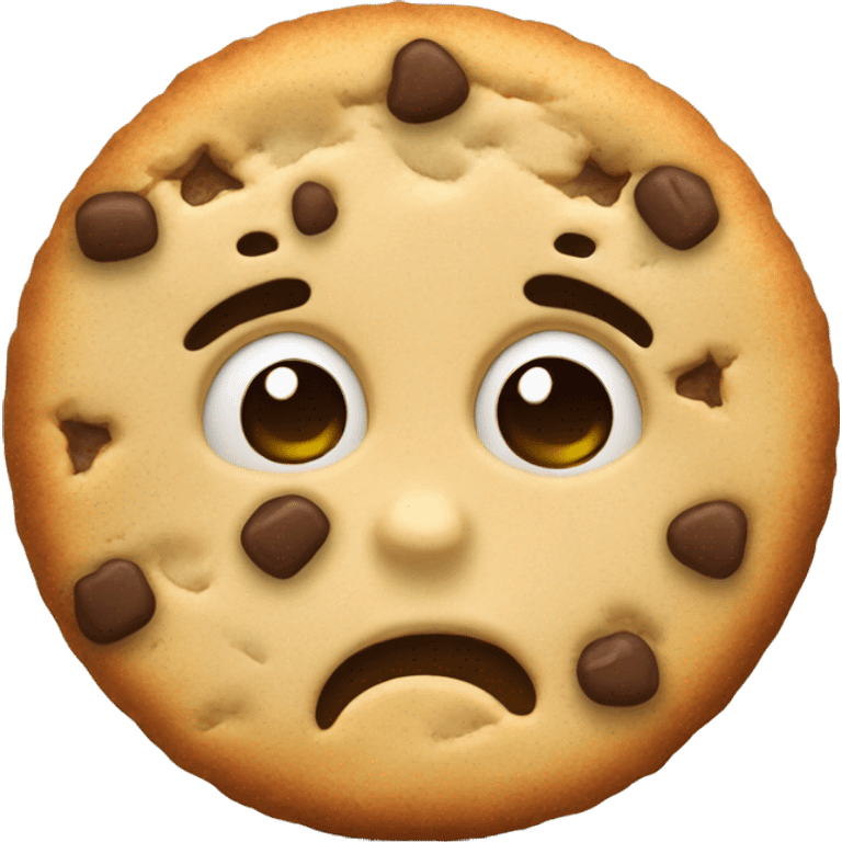 really sad looking cookie emoji