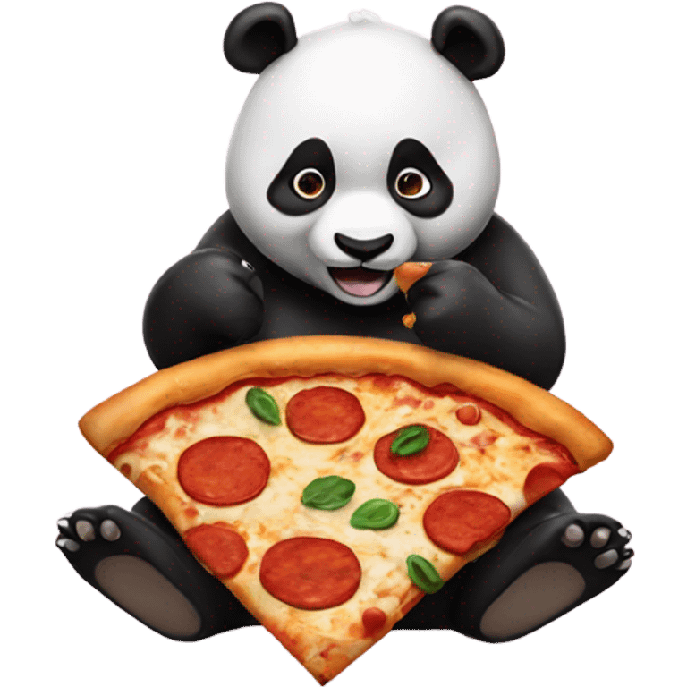  A panda eating pizza  emoji