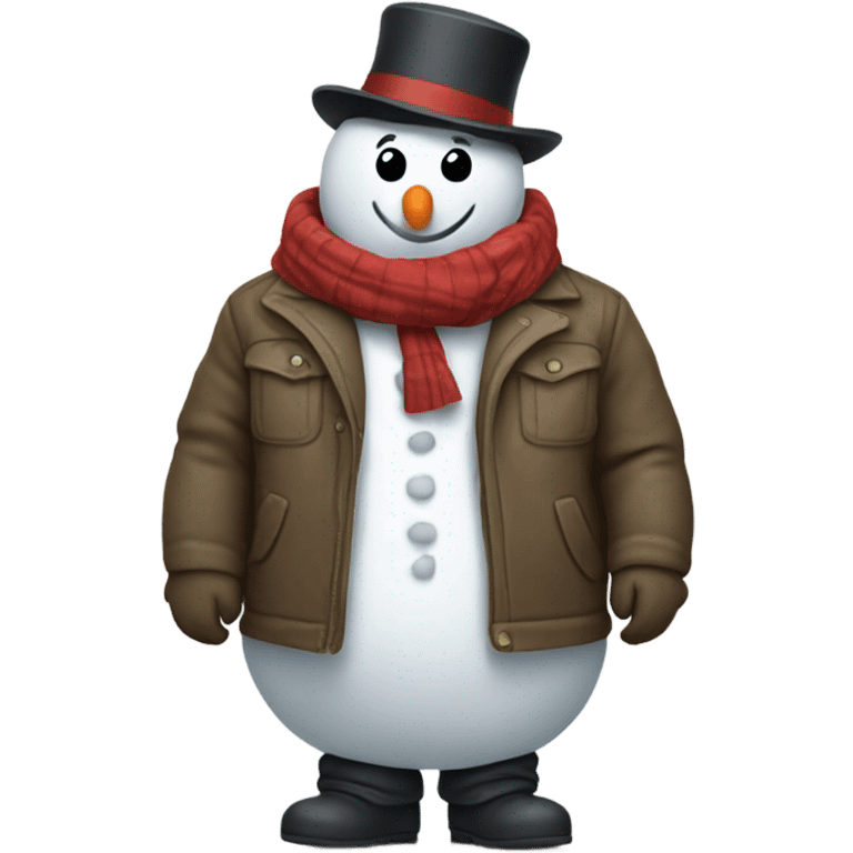 Snowman with a jacket  emoji