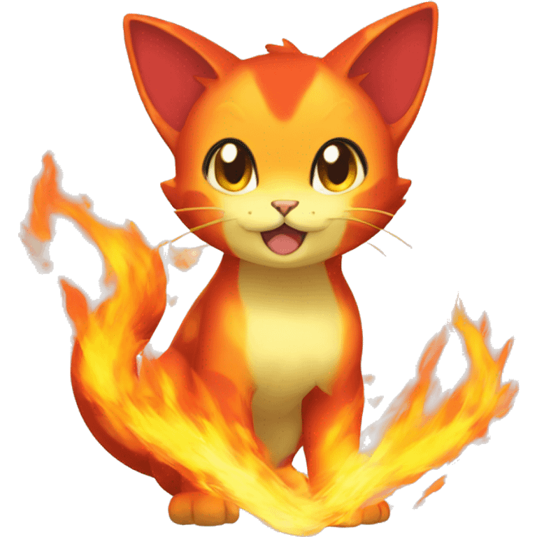 Fire type cat-Pokémon emoji