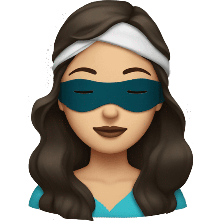 Brunette woman with sleep mask emoji