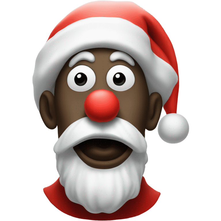 art the clown (terrifier iii in a santa hat, huge white nose with black and white face) emoji