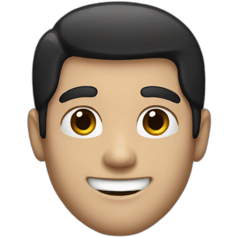 a guy with black hair, a nice smile, white skin emoji