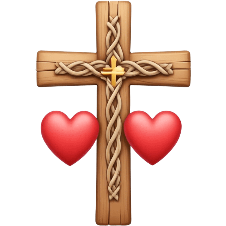 Two hearts woven around a cross  emoji