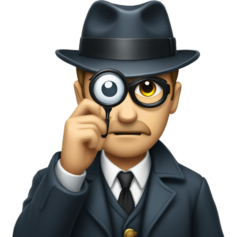 detective holding monocle to his eye emoji