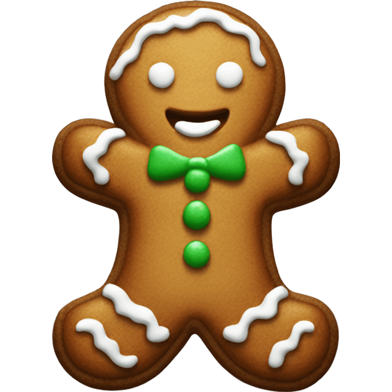 gingerbread man with white icing emoji