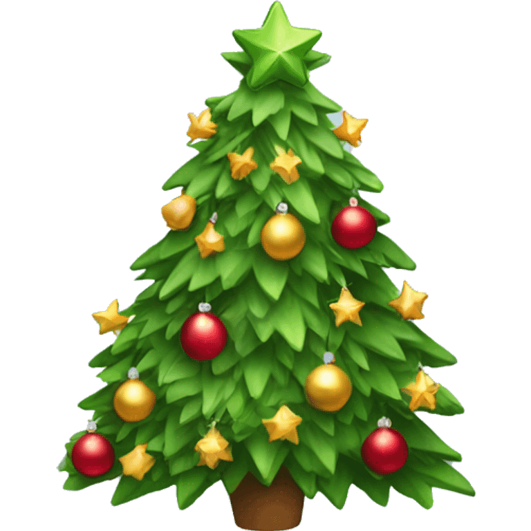 Cute christmas tree with decorates  emoji