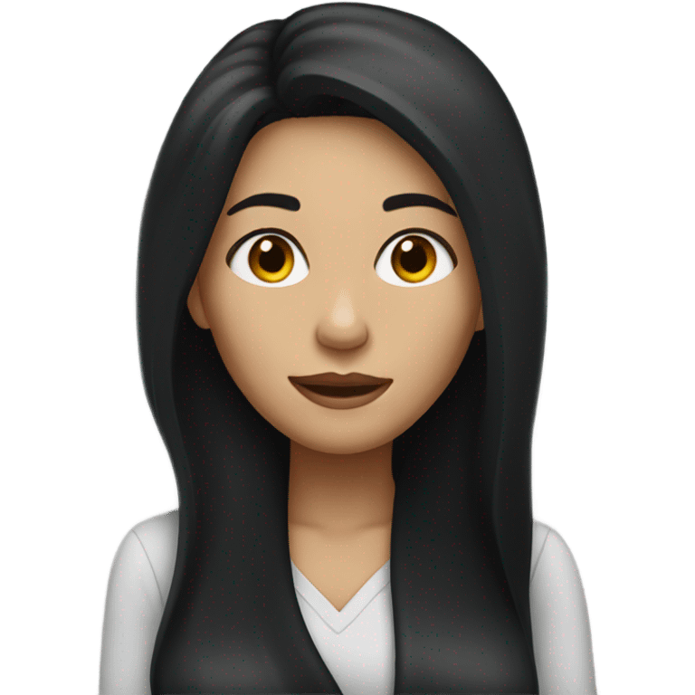 Woman with long black hair emoji