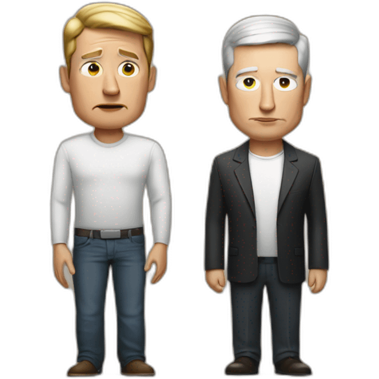 Sad Tim Cook and mad Elon Musk emoji