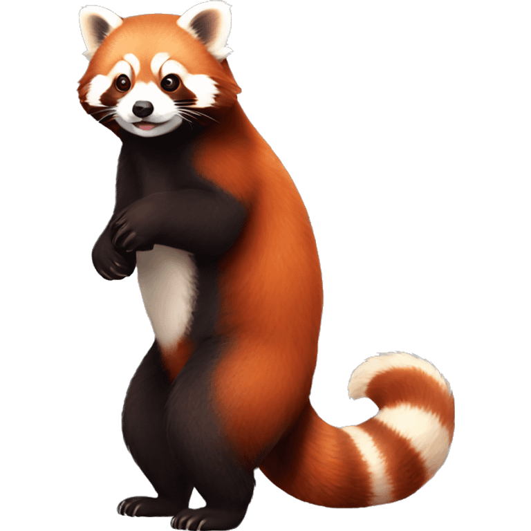 Red Panda-ferret-hybrid full body emoji