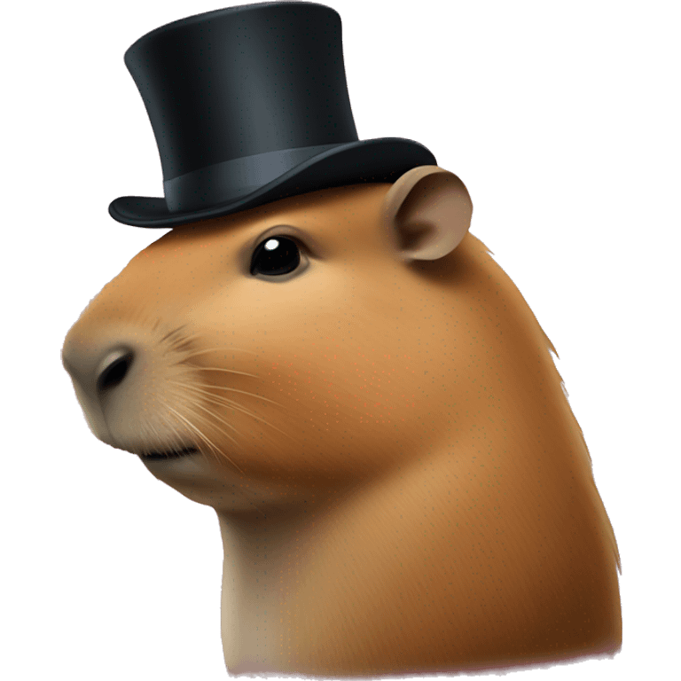 Capybara with top hat emoji