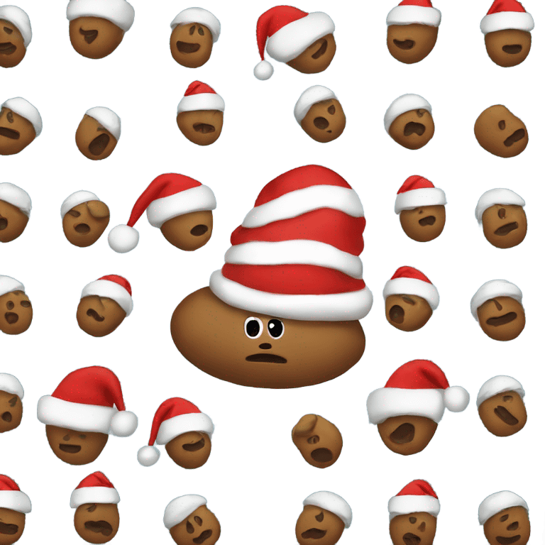 Poop with Christmas hat and a football emoji