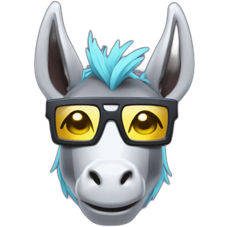 glitched unidonkey with cyberpunk glasses emoji