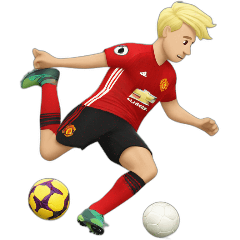 blonde manchester united player kicking emoji