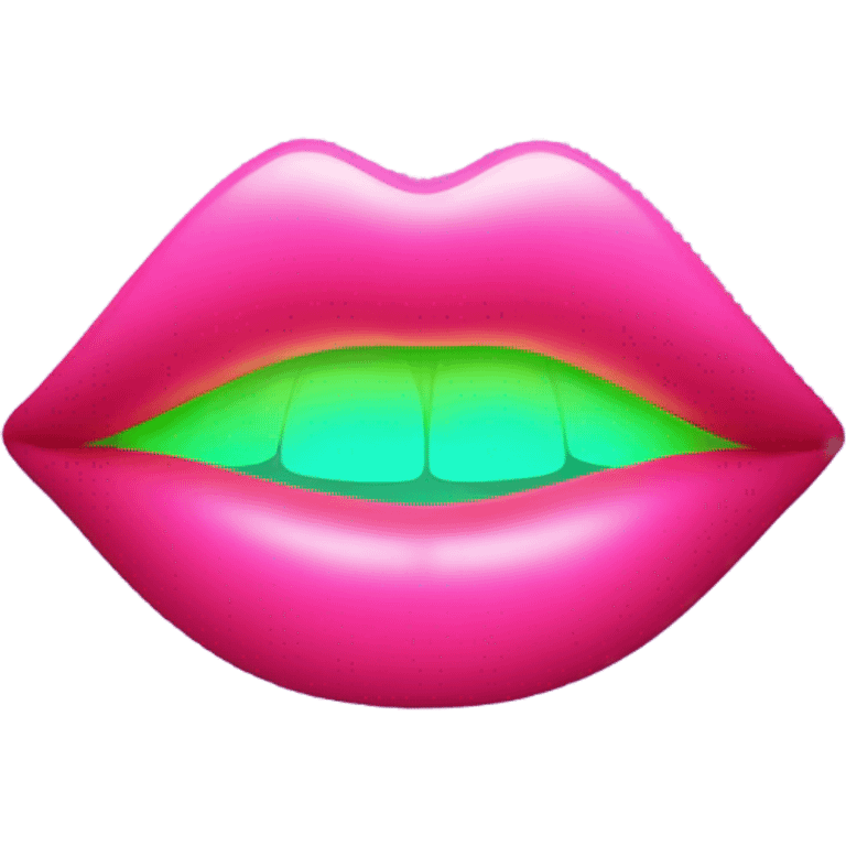 Neon lips emoji