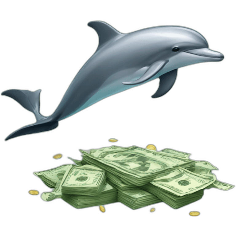 dolphin and money emoji