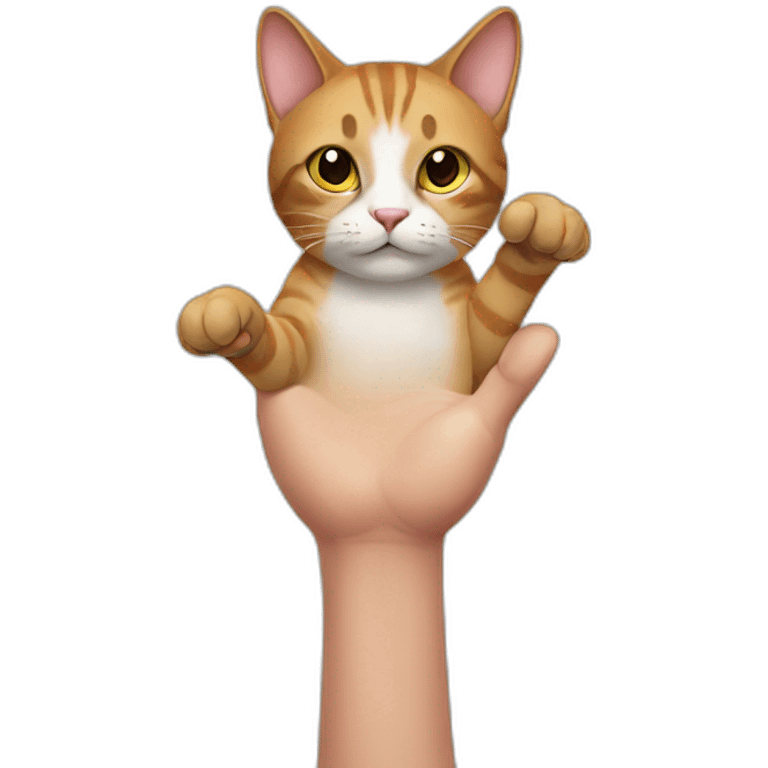 cat with men hands emoji