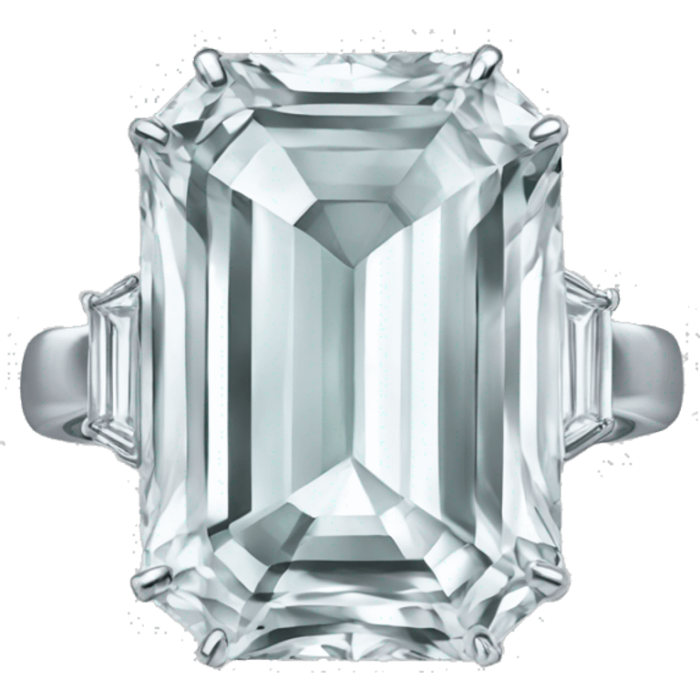 Emerald cut diamond ring  emoji