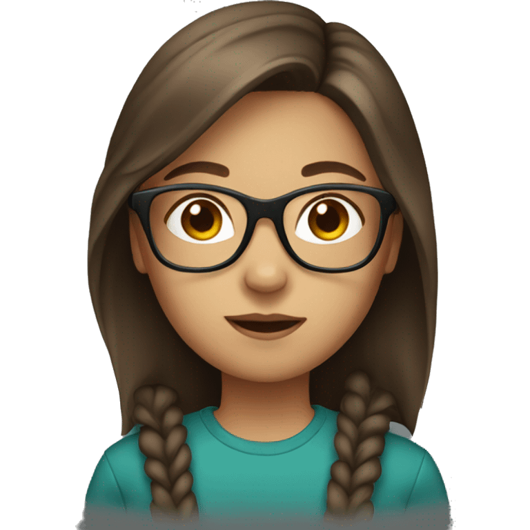 girl with brown hair and glasses emoji