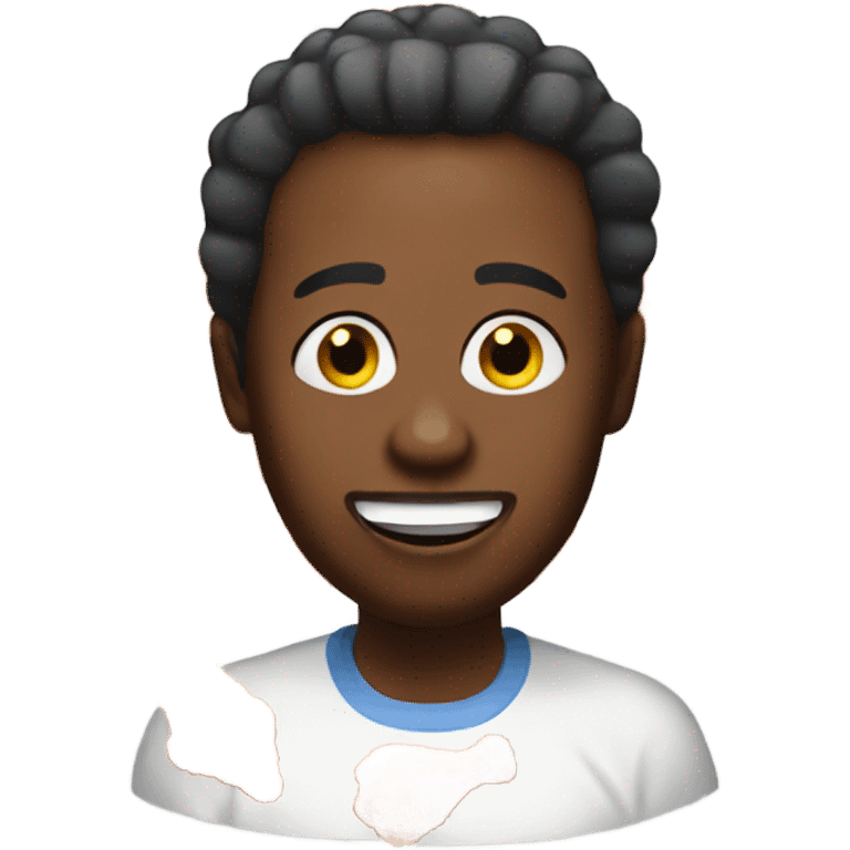 African eating fried chicken emoji