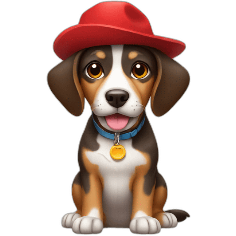 dog with red hat emoji