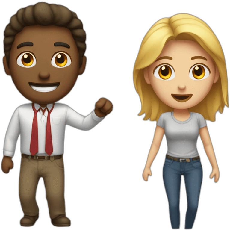 a man and a woman beat friends emoji