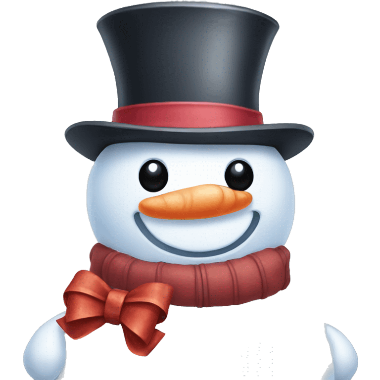 snowman with a bow on its head emoji