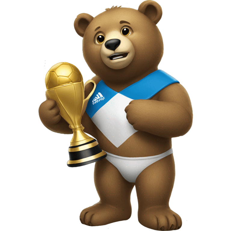 A pola bear holding a World Cup trophy  emoji