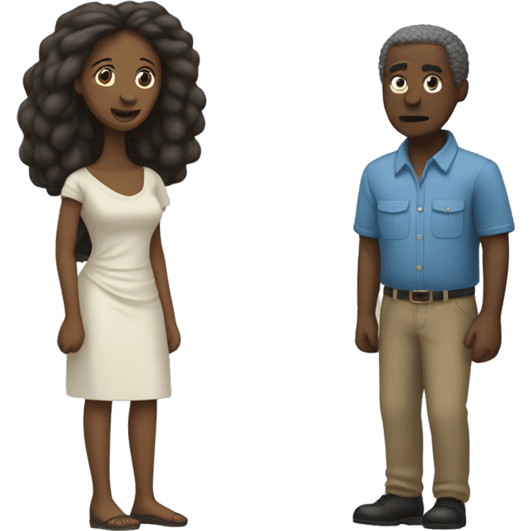 Un homme et une femme africaine qui débattent  emoji