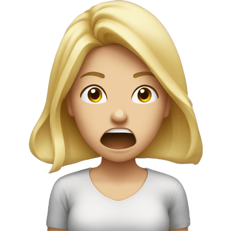 blonde girl sneezes emoji