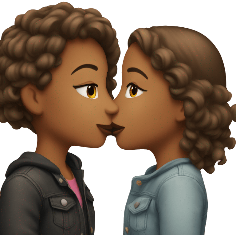 Two girls kissing emoji