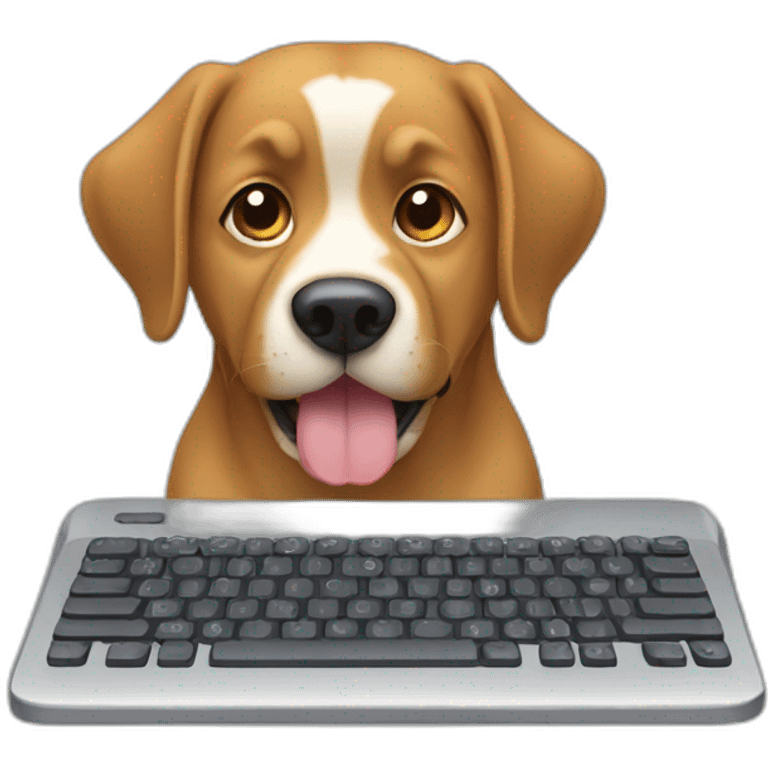 dog typing on keyboard emoji