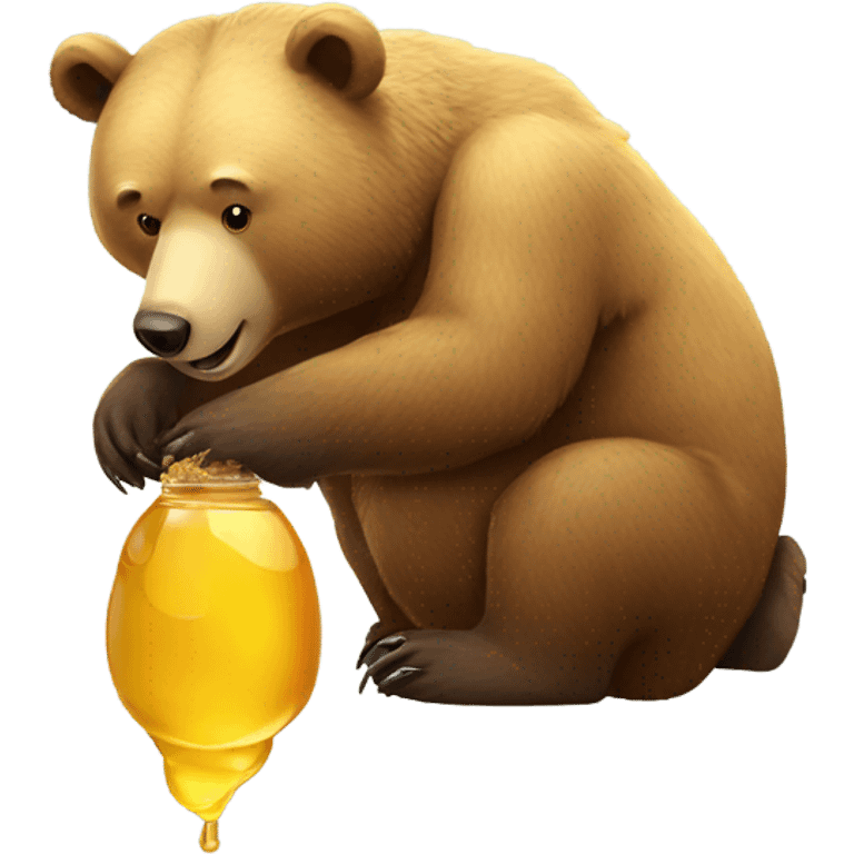 Bear with one honey bee emoji