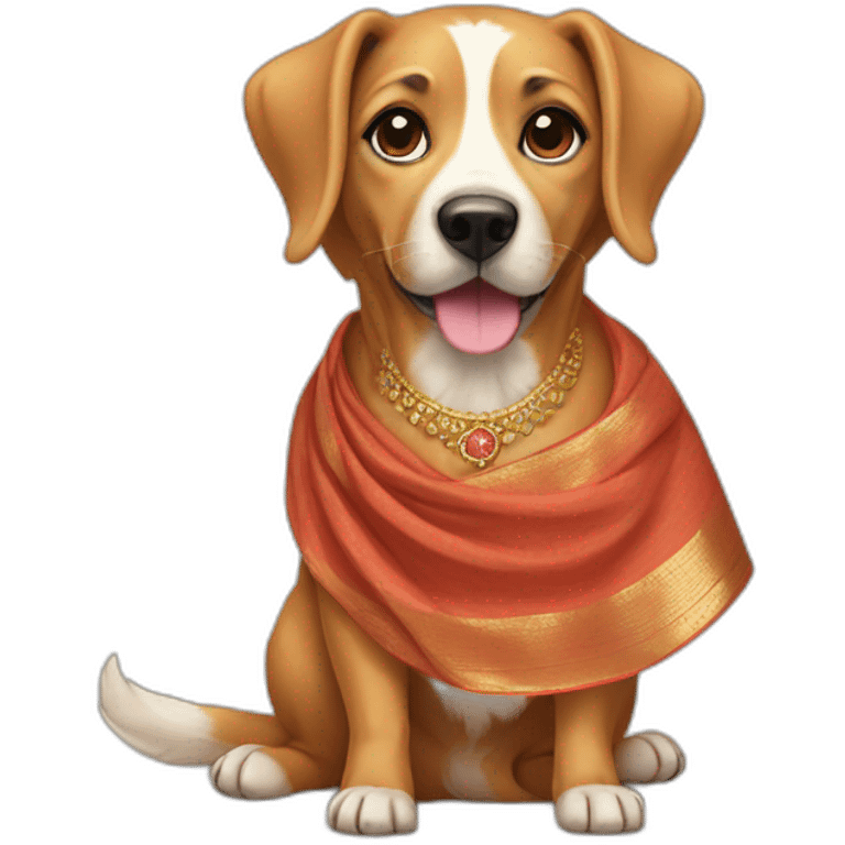 Dog wearing saree emoji